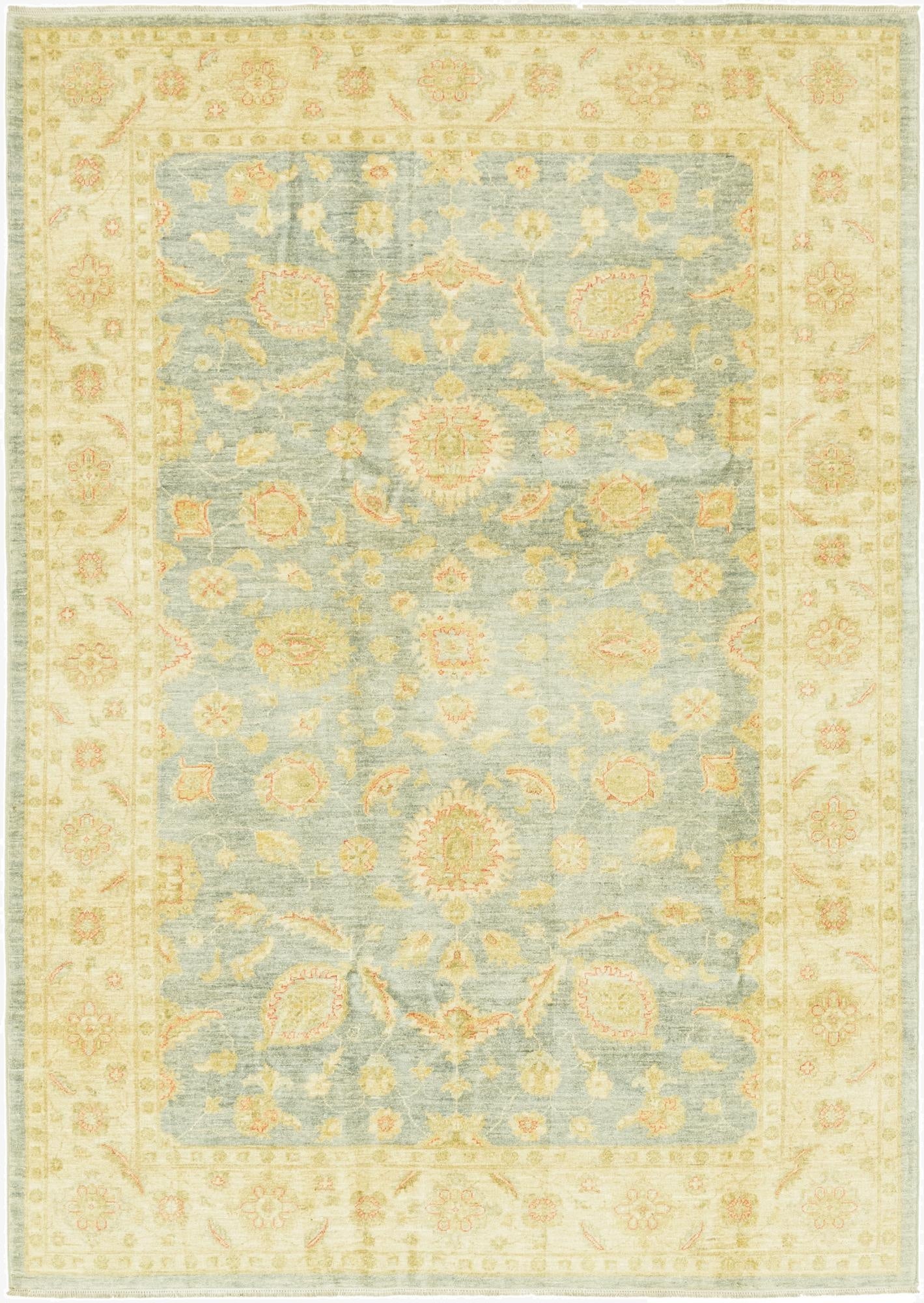  6' 7 x 9' 7  Hand Knotted Peshawar Ziegler Rug