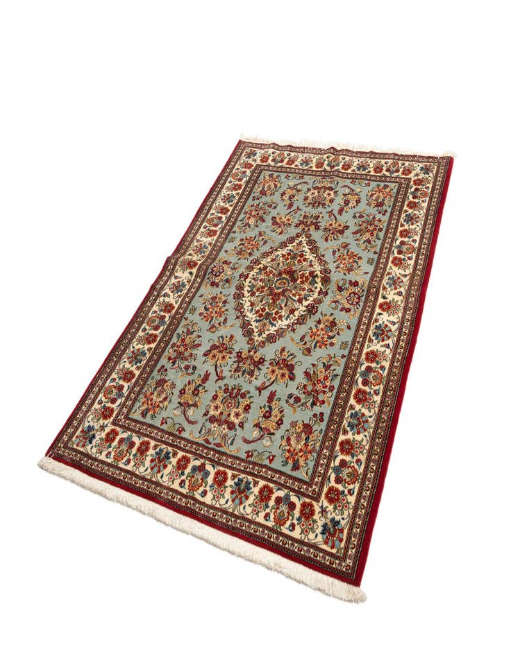 Detail image of  4' 11 x 6' 11  Hand Knotted Qom Persian Rug