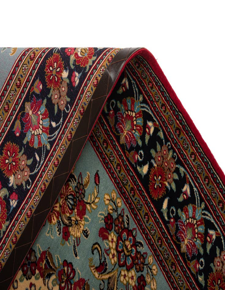 Detail image of  4' 7 x 6' 11  Hand Knotted Qom Persian Rug