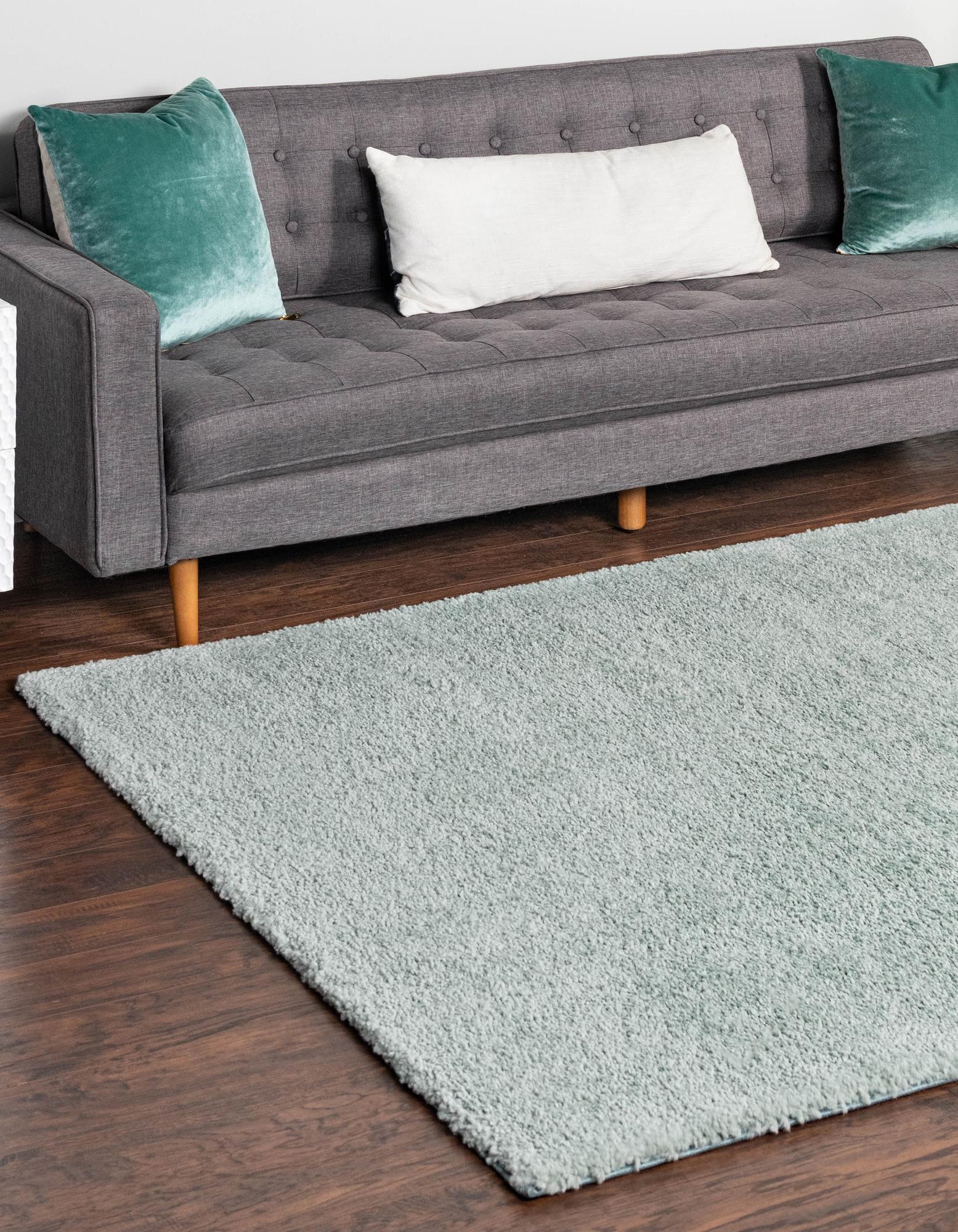 Light Blue 2' 2 x 3' Solid Frieze Rug | Rugs.com