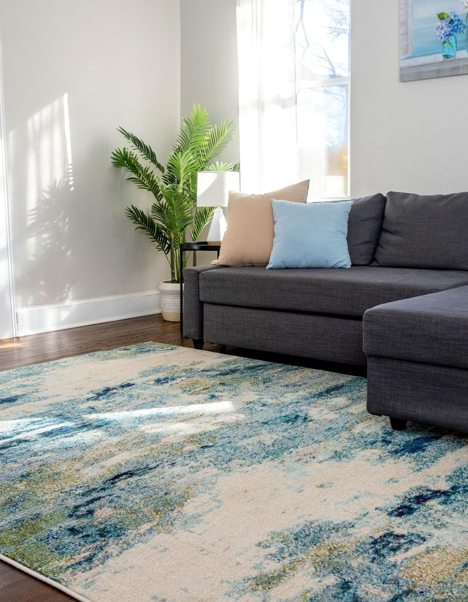 Light Blue 8' x 10' Theia Rug | Rugs.com