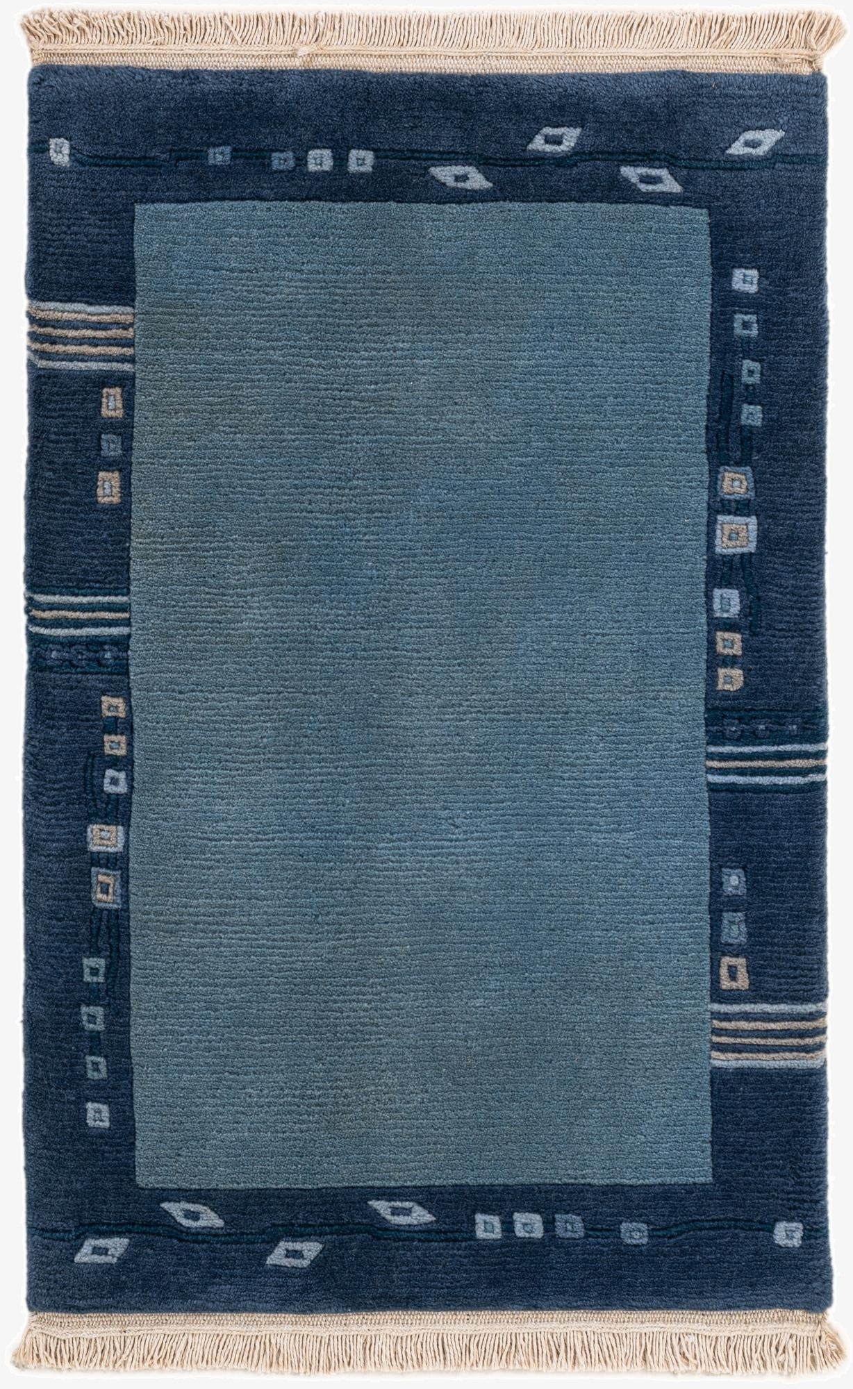  2' 1 x 3' 3  Hand Knotted Tibet Wool Rug