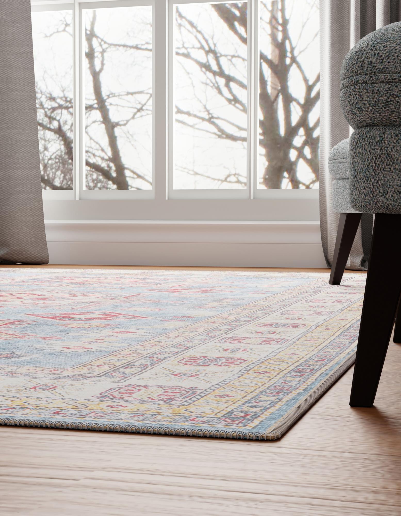 Light Blue 5' 1 x 8' Timeless Rug | Rugs.com