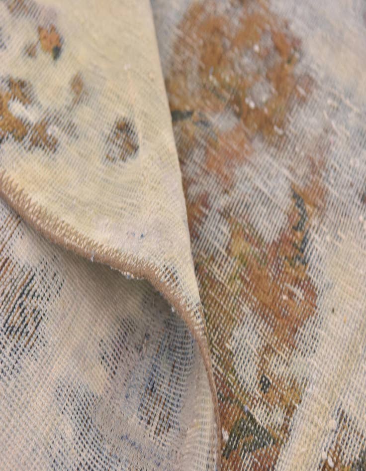 Detail image of  5' 9 x 9'  Hand Knotted Ultra Vintage Persian Wool Rug