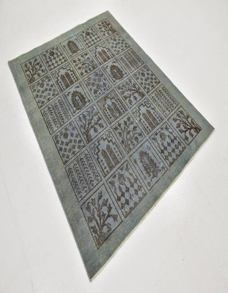 Detail image of  4' 6 x 5' 7  Hand Knotted Ultra Vintage Persian Wool Rug