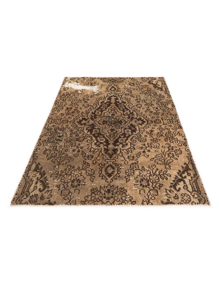 Detail image of  3' 6 x 5'  Hand Knotted Ultra Vintage Persian Wool Rug