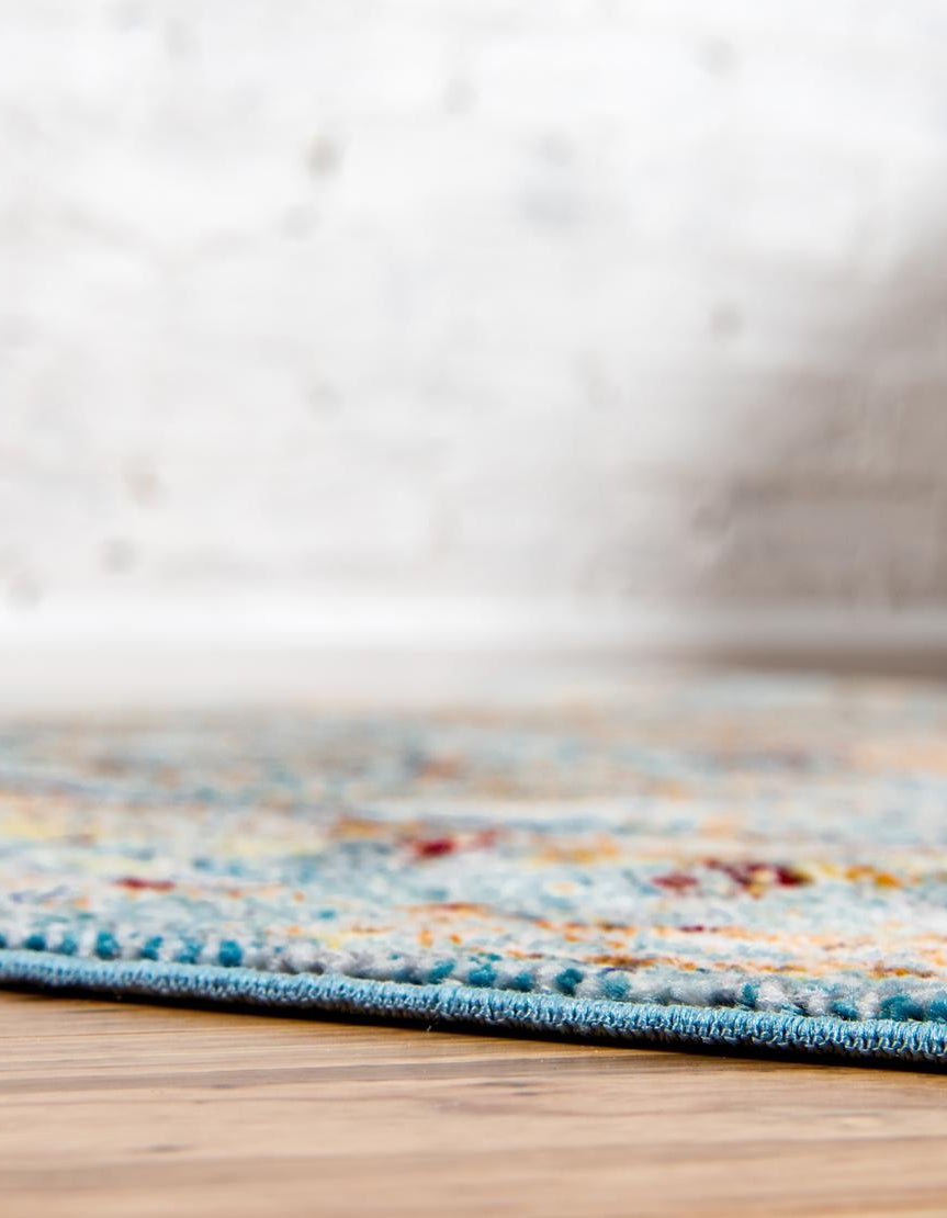 Light Blue 6' x 6' Alexis Round Rug | Rugs.com