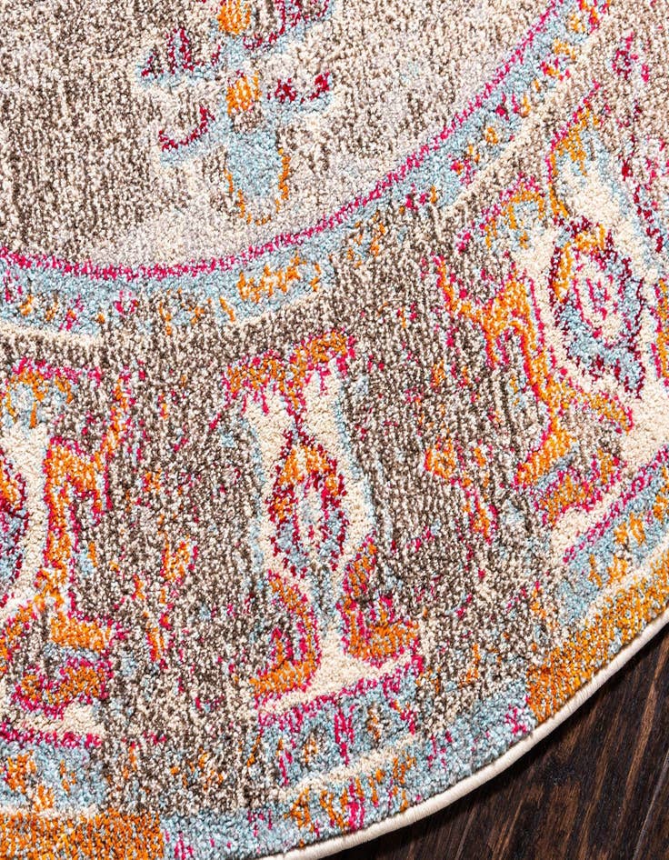 Detail image of  8' x 8'  Washable Fleur Round Rug
