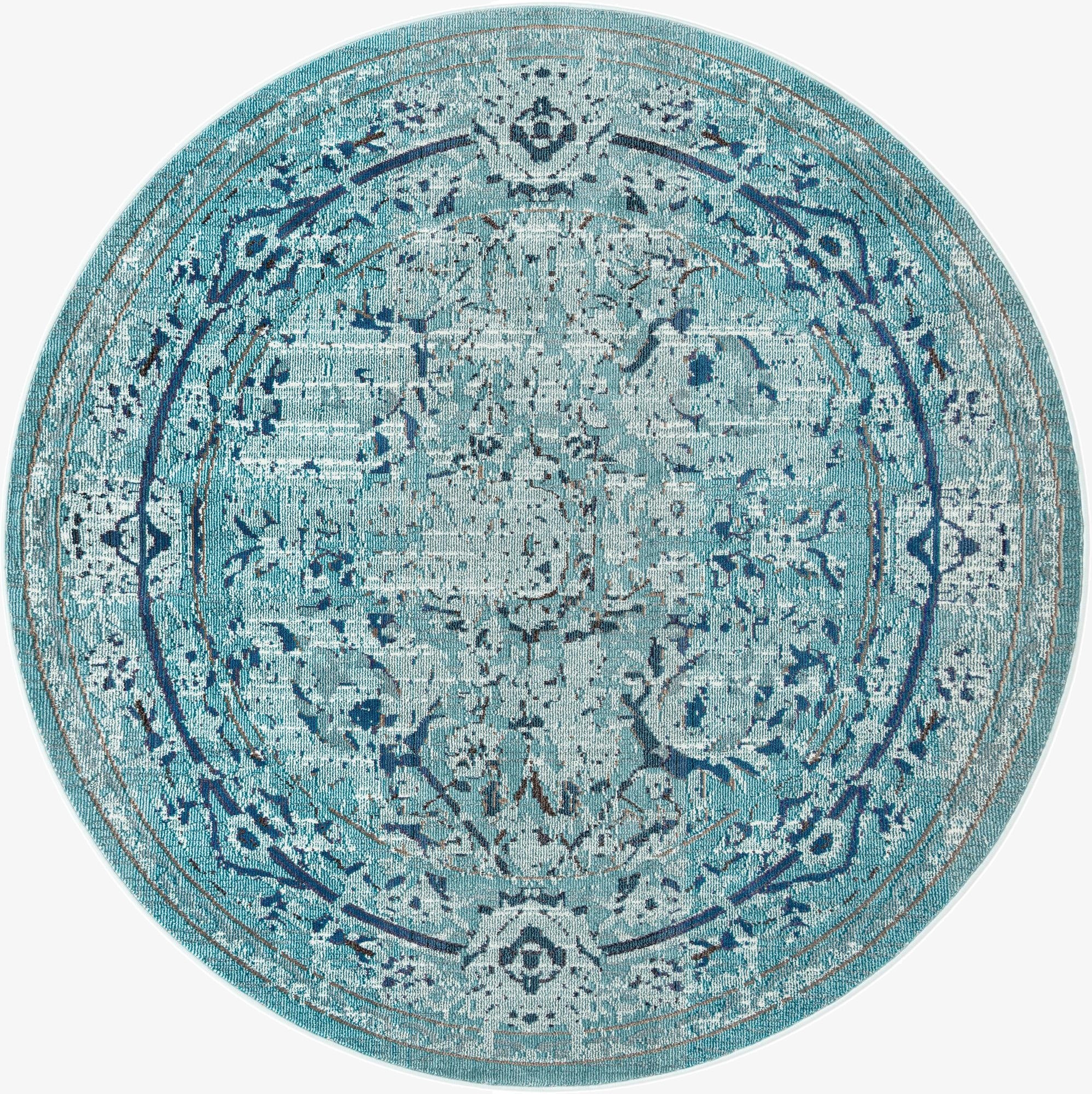  8' x 8'  Washable Fleur Round Rug