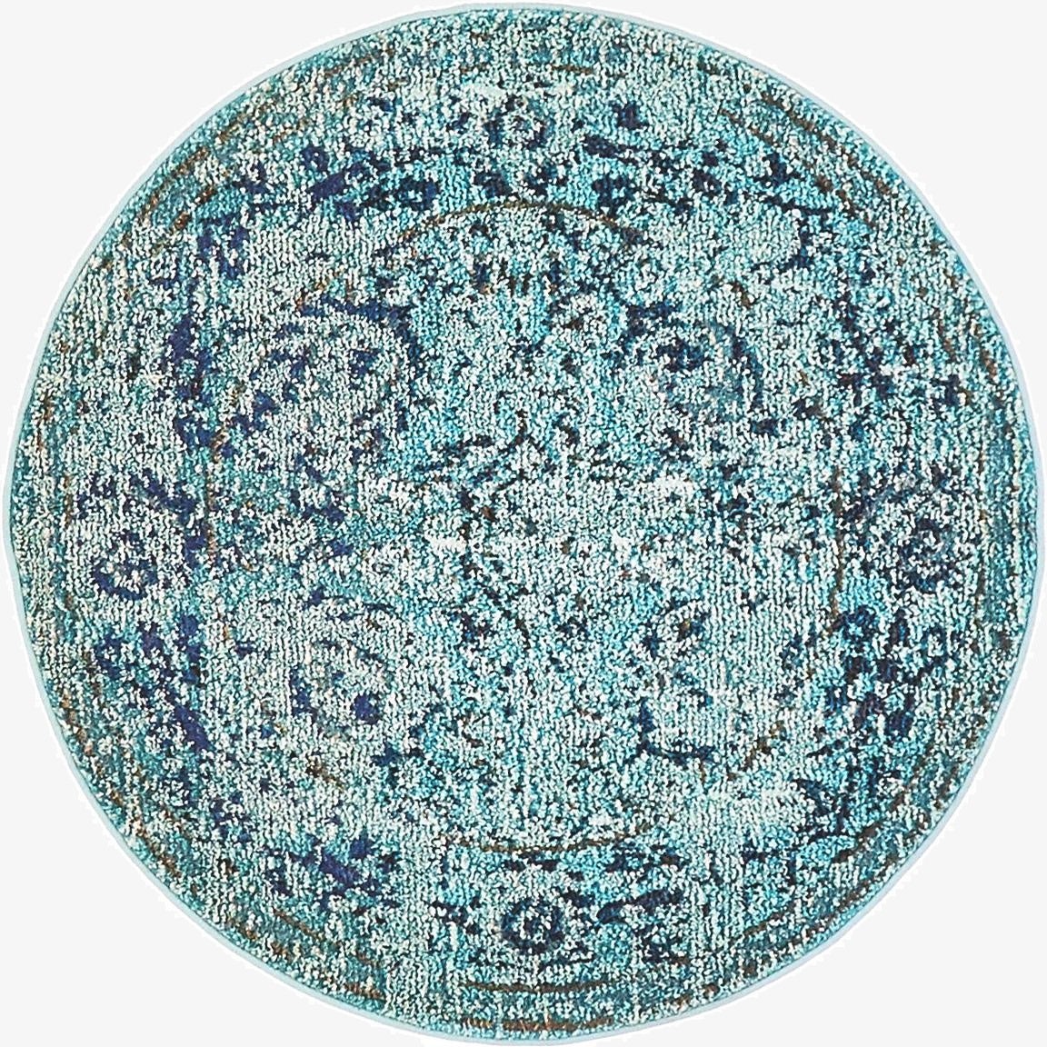  3' 3 x 3' 3  Washable Fleur Round Rug