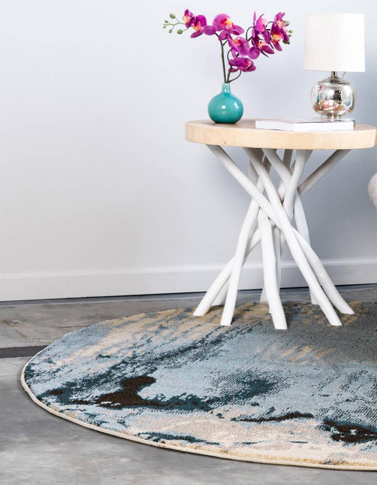 Detail image of  8' x 8'  Washable Hyacinth Round Rug