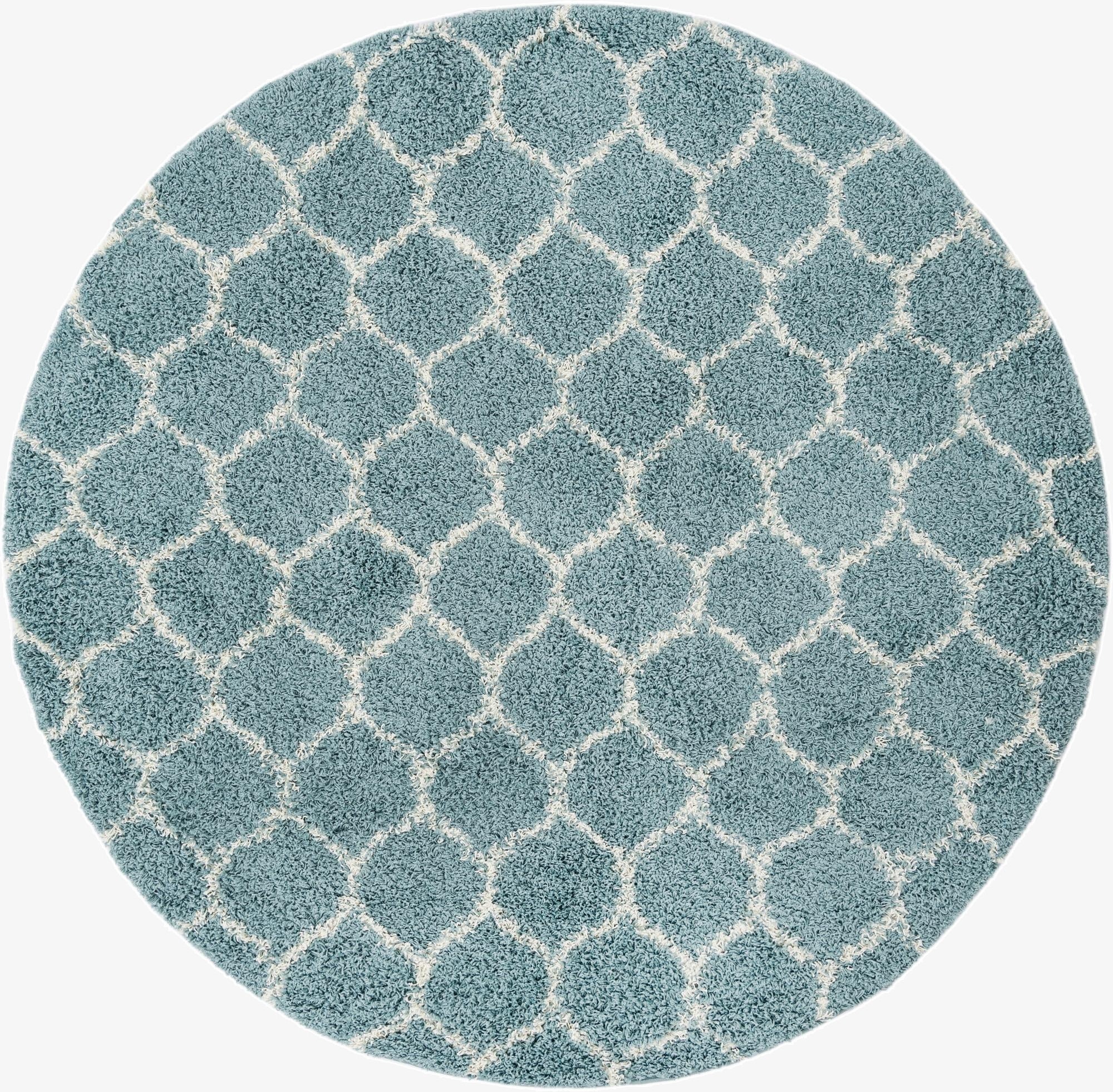  7' 10 x 7' 10 Lattice Shag Round Rug