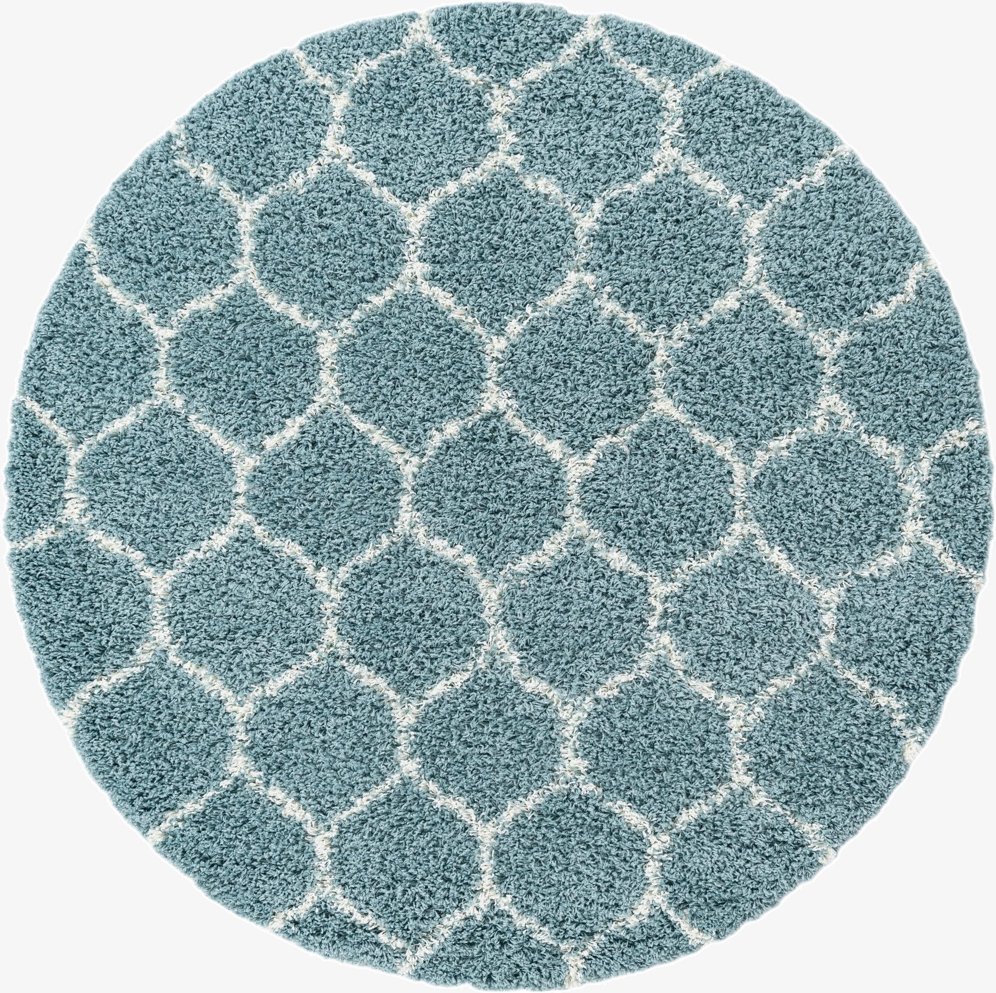  6' x 6' Lattice Shag Round Rug