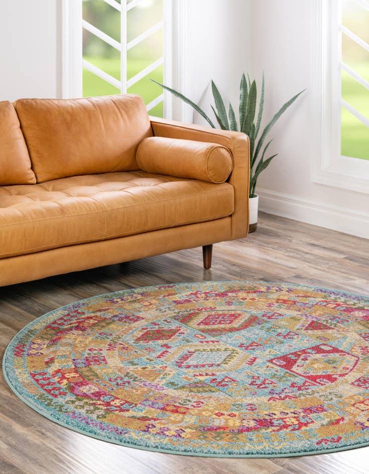 Detail image of  8' x 8'  Washable Mesa Round Rug