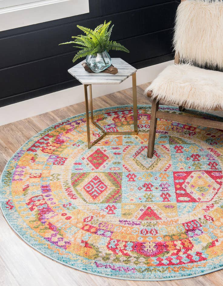Detail image of  8' x 8'  Washable Mesa Round Rug