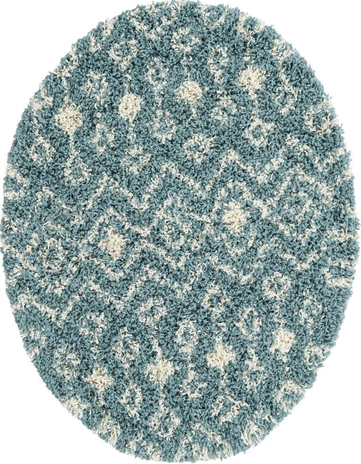 Detail image of  3' x 3' Moroccan Trellis Shag Round Rug