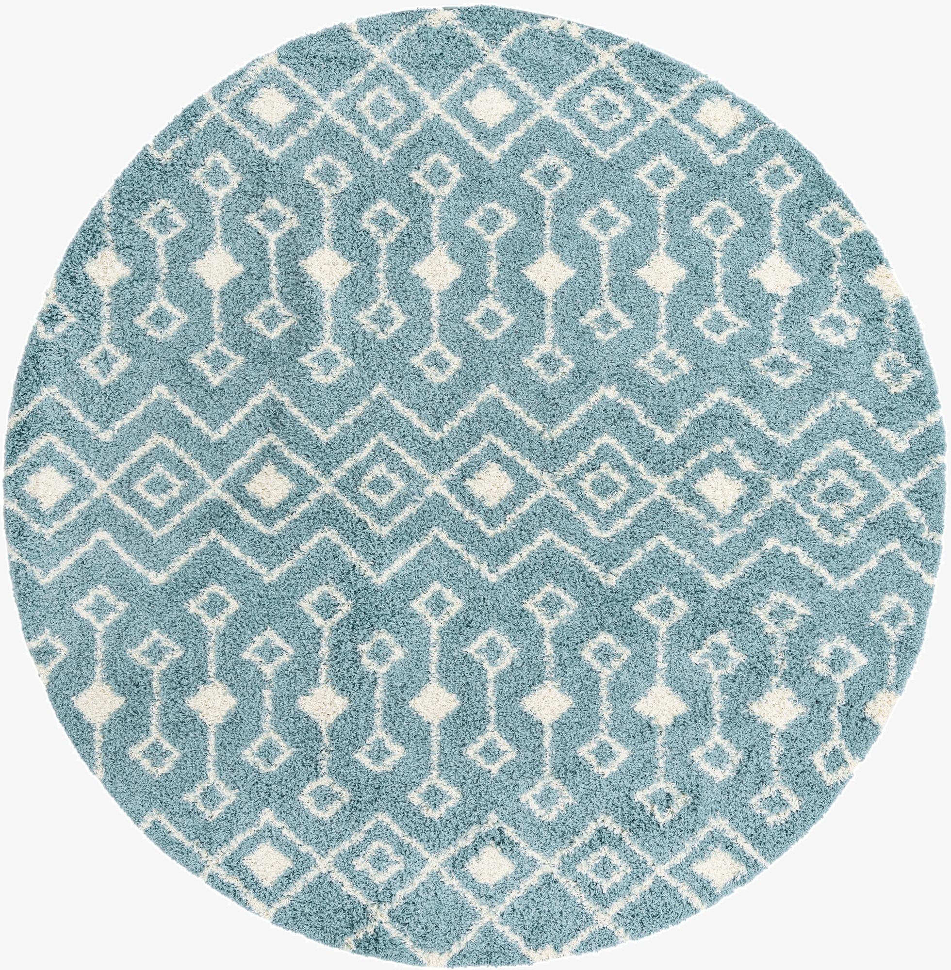  10' x 10' Moroccan Trellis Shag Round Rug