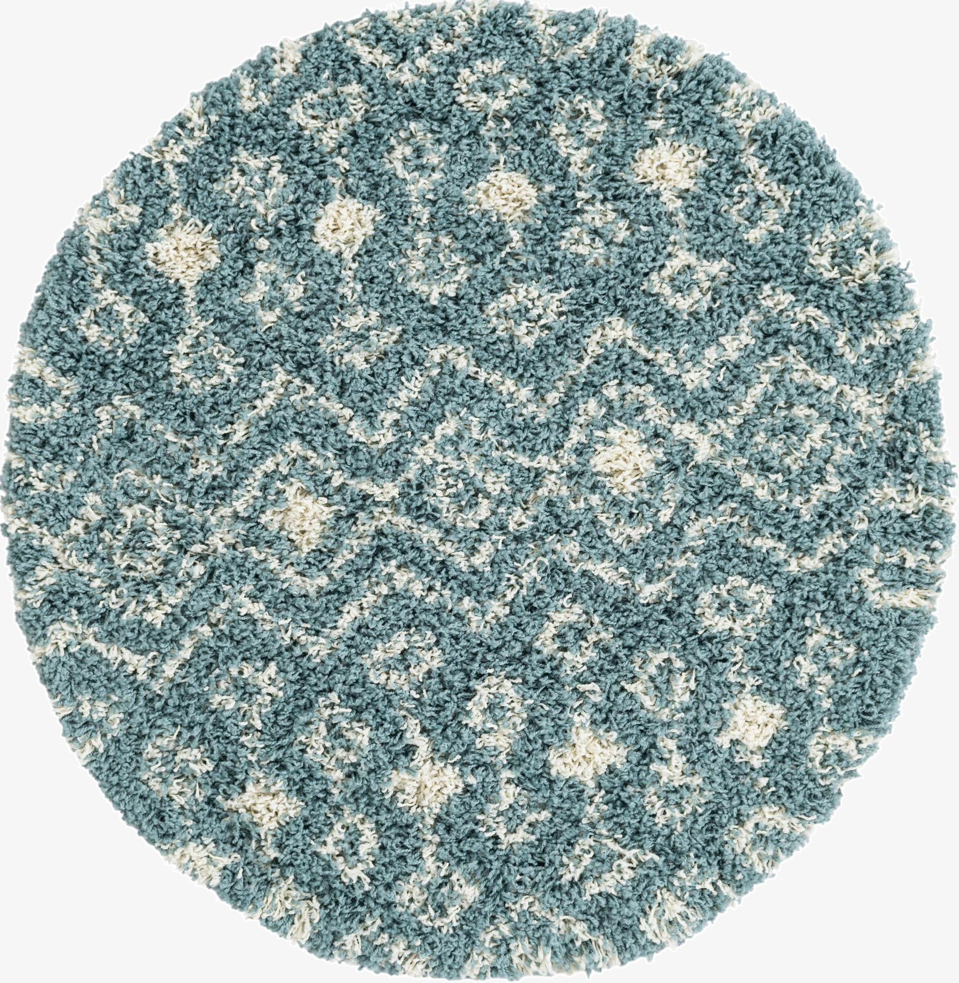  3' x 3' Moroccan Trellis Shag Round Rug