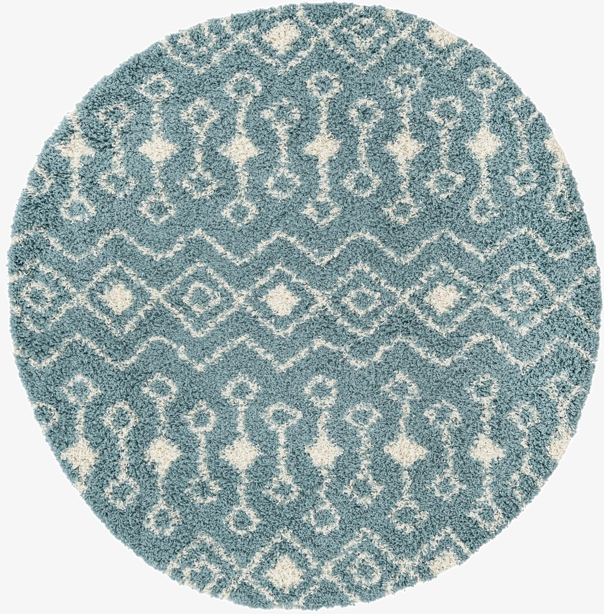  6' x 6' Moroccan Trellis Shag Round Rug