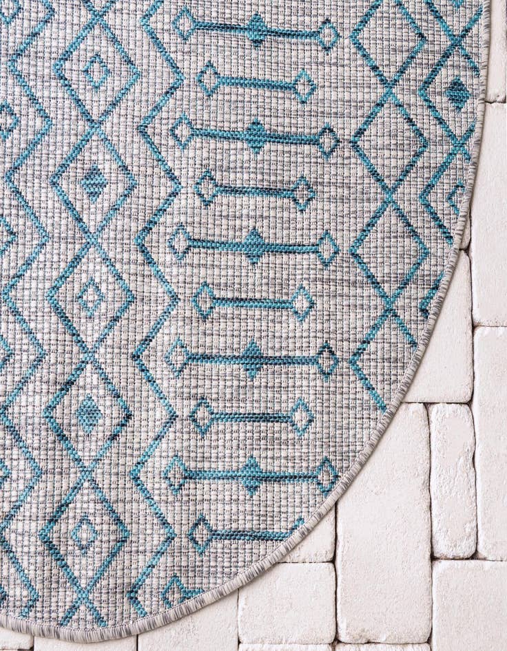 Detail image of  4' x 4'  Washable Lattice Indoor / Outdoor Round Rug