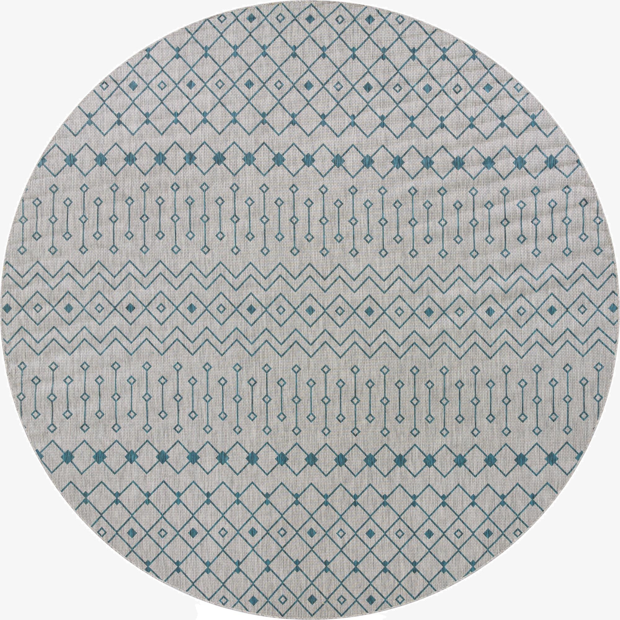  13' x 13'  Washable Lattice Indoor / Outdoor Round Rug