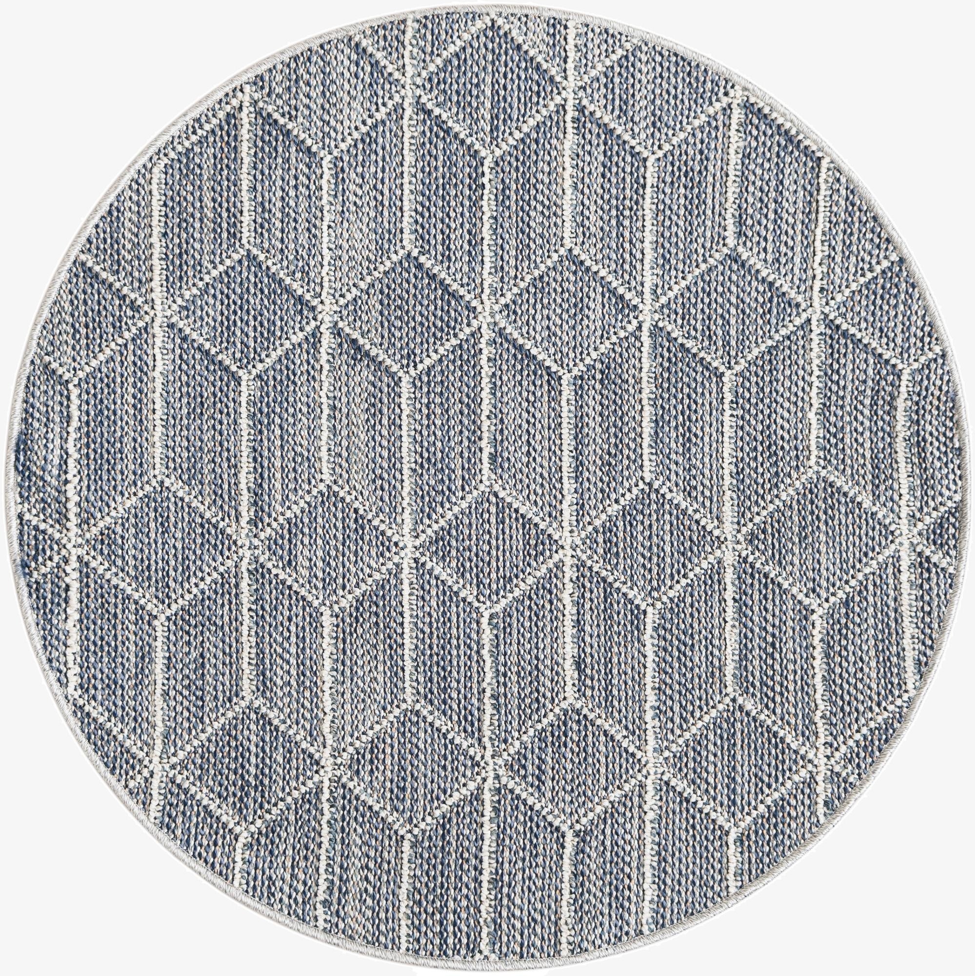  3' 1 x 3' 1  Washable Lattice Indoor / Outdoor Round Rug
