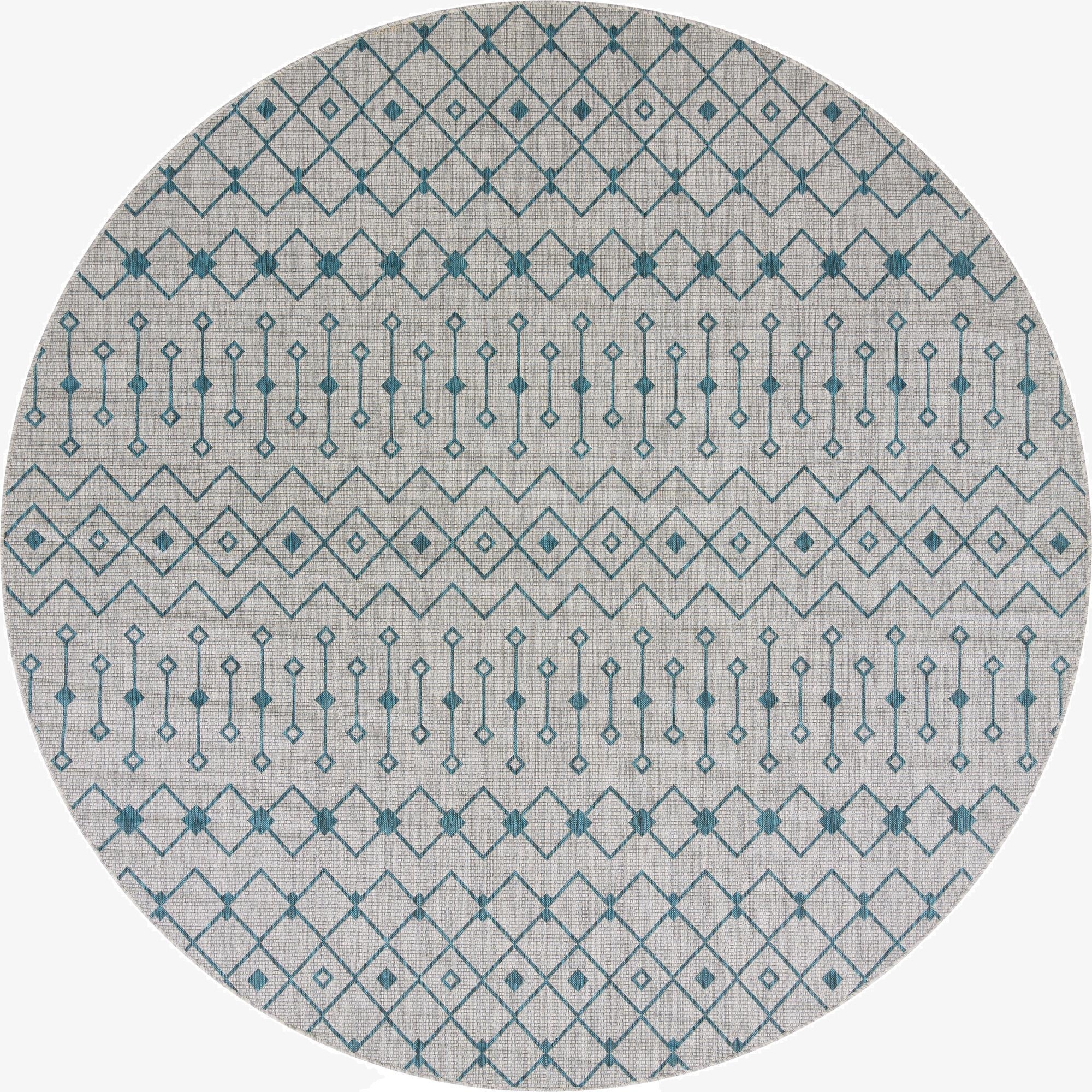  10' 8 x 10' 8  Washable Lattice Indoor / Outdoor Round Rug