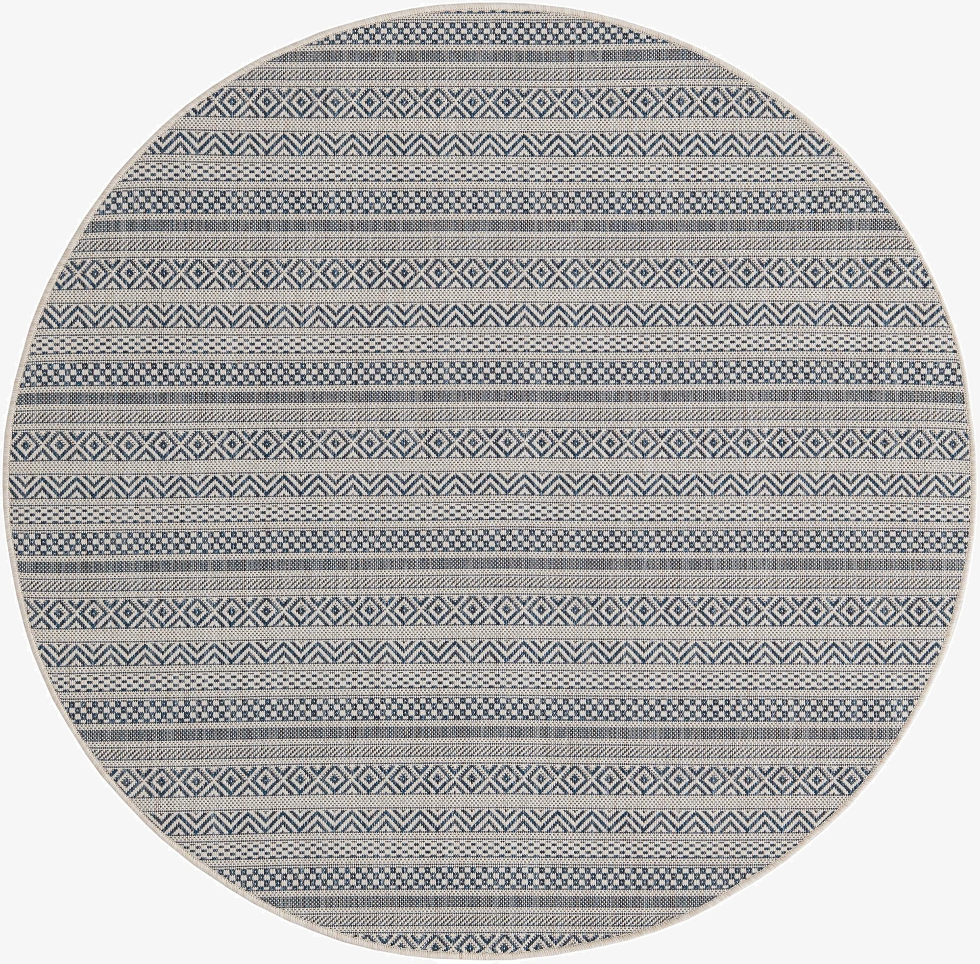  5' 3 x 5' 3  Washable Ribbon Indoor / Outdoor Round Rug