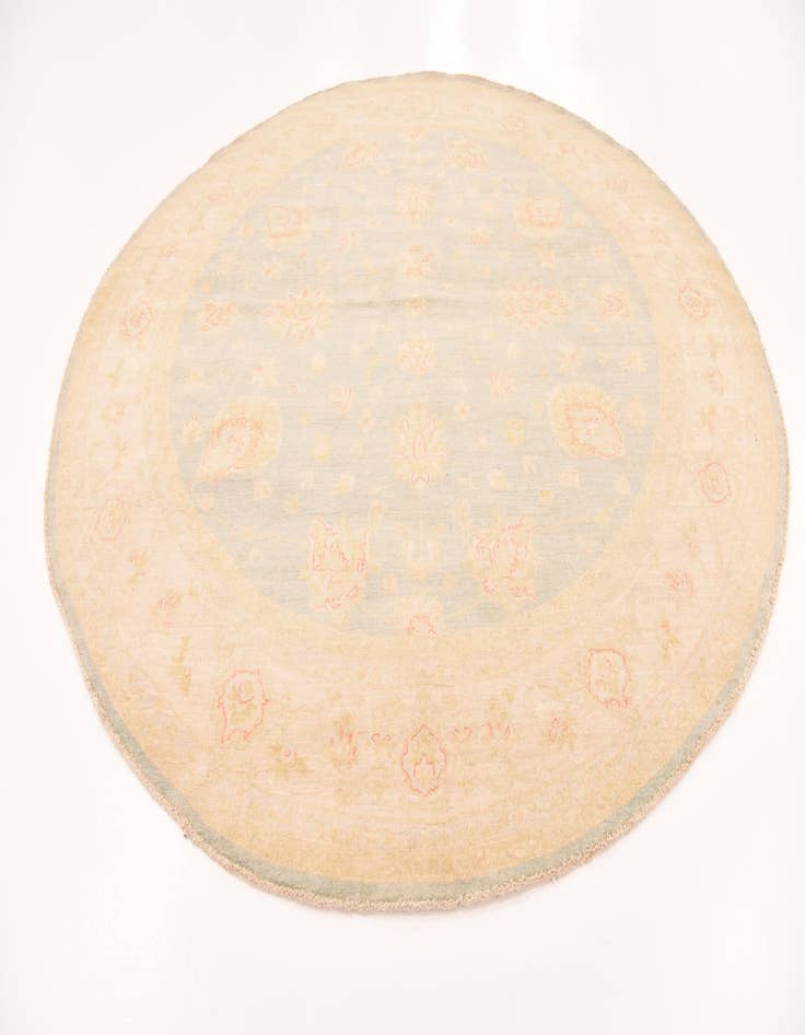 Detail image of  9' 5 x 9' 8  Hand Knotted Peshawar Ziegler Round Rug