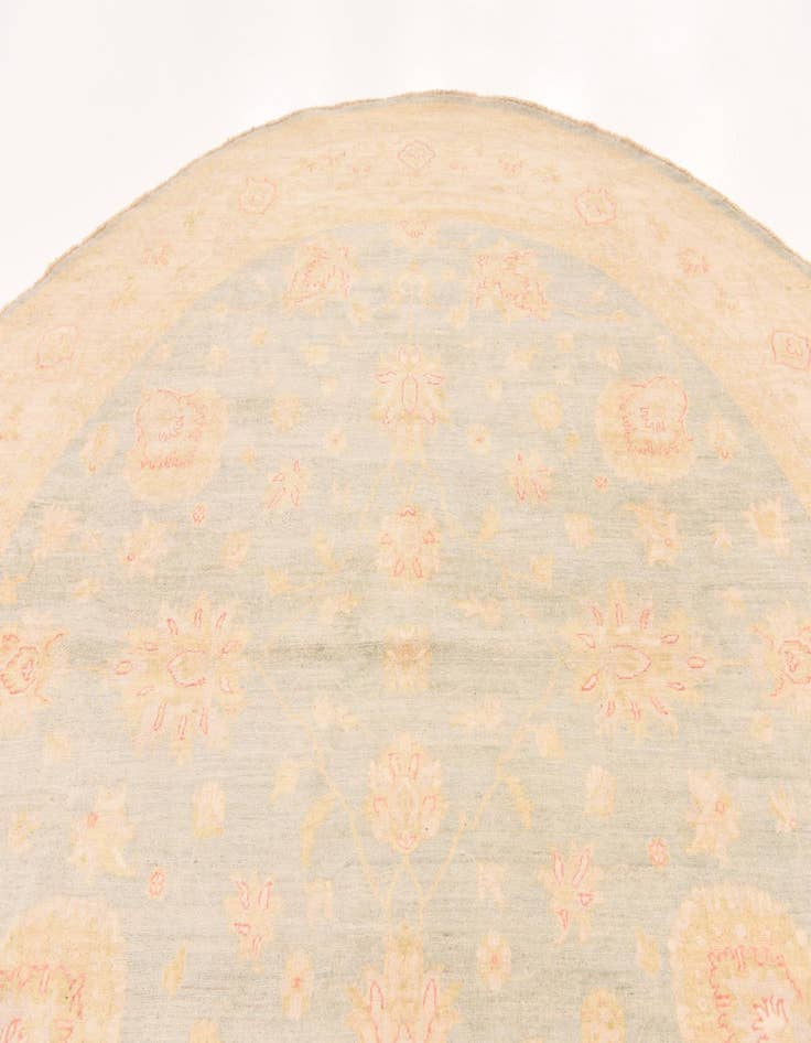 Detail image of  9' 5 x 9' 8  Hand Knotted Peshawar Ziegler Round Rug