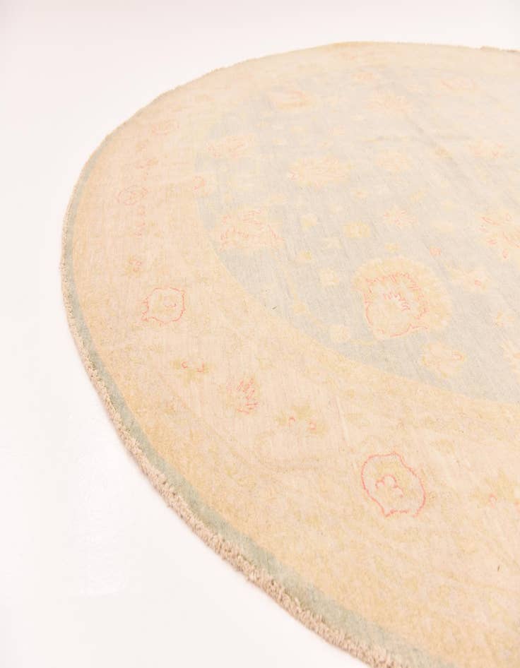 Detail image of  9' 5 x 9' 8  Hand Knotted Peshawar Ziegler Round Rug
