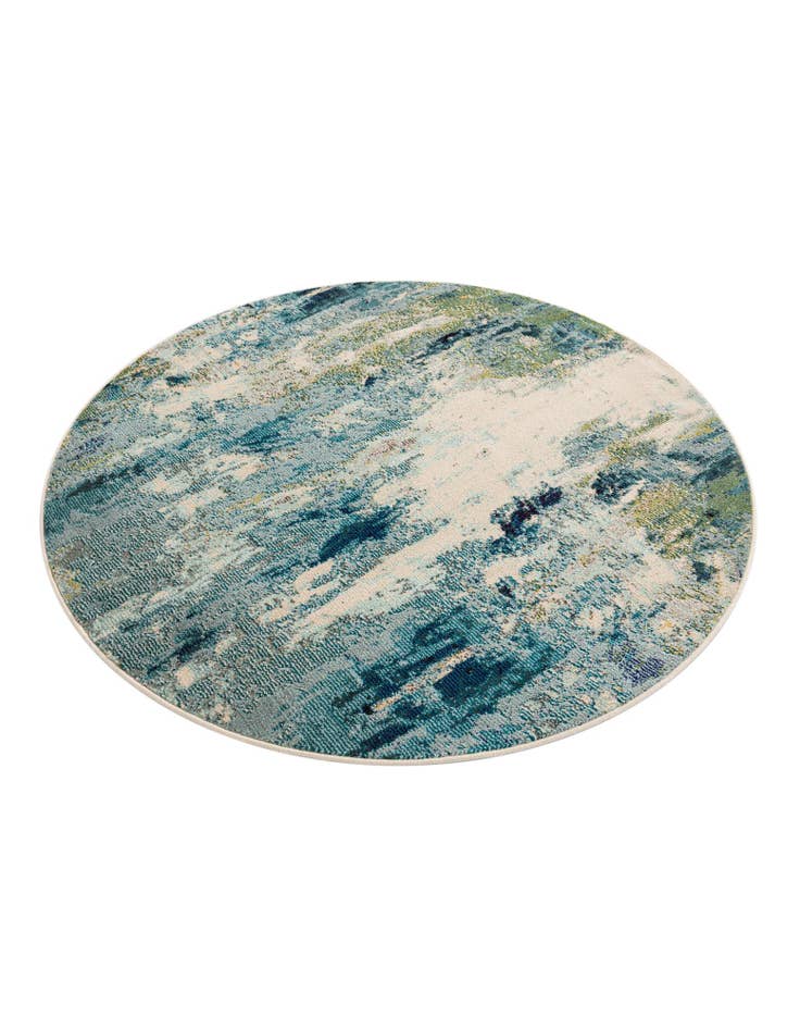 Detail image of  5' x 5'  Washable Theia Round Rug