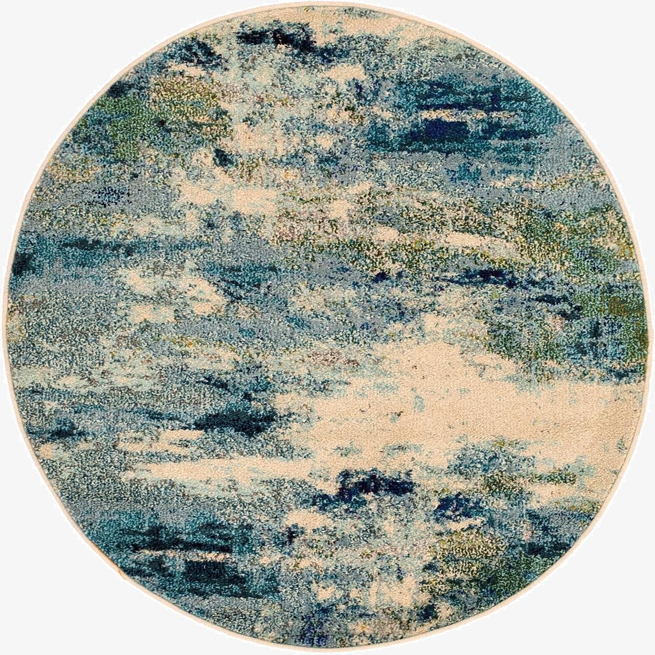  4' x 4'  Washable Theia Round Rug
