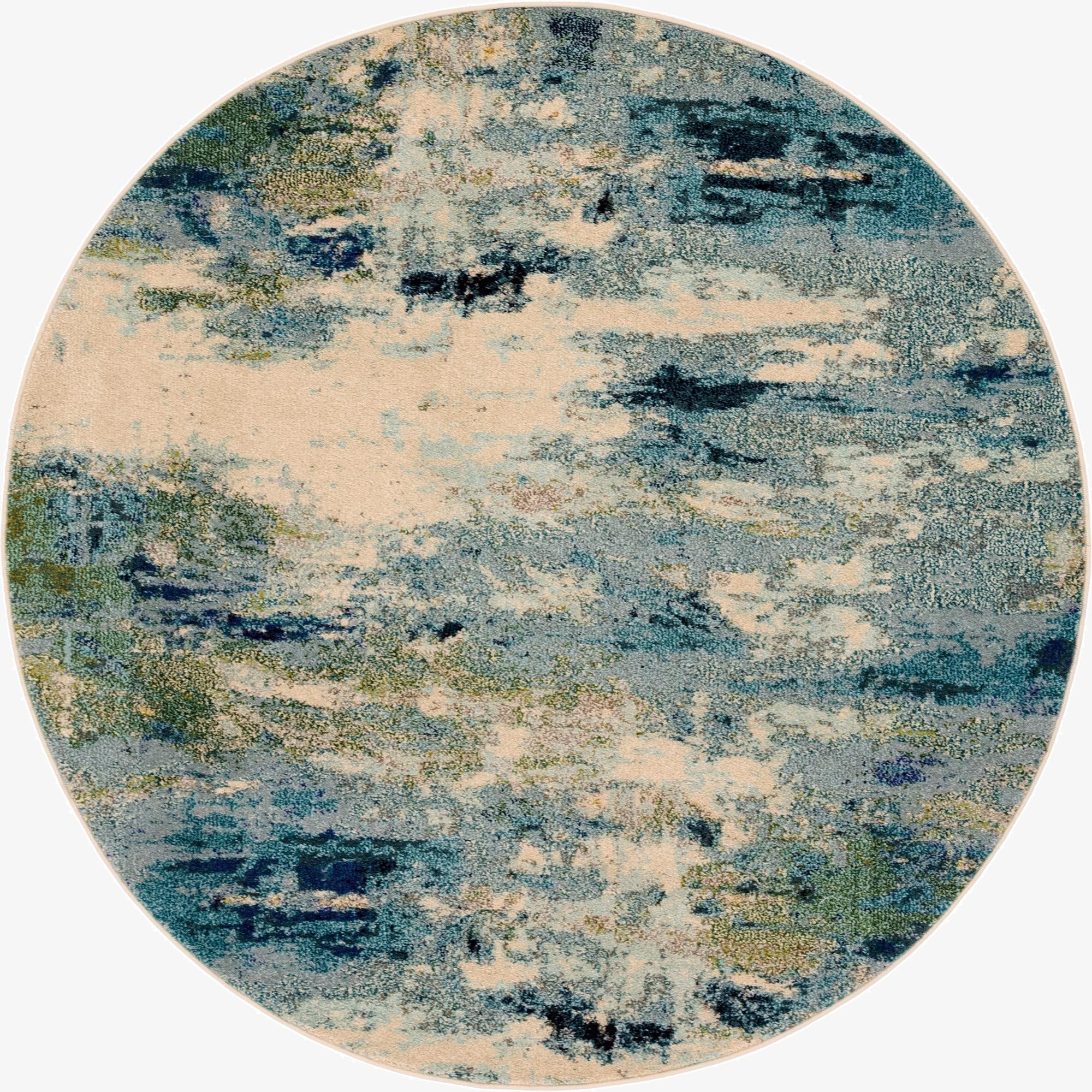  6' x 6'  Washable Theia Round Rug