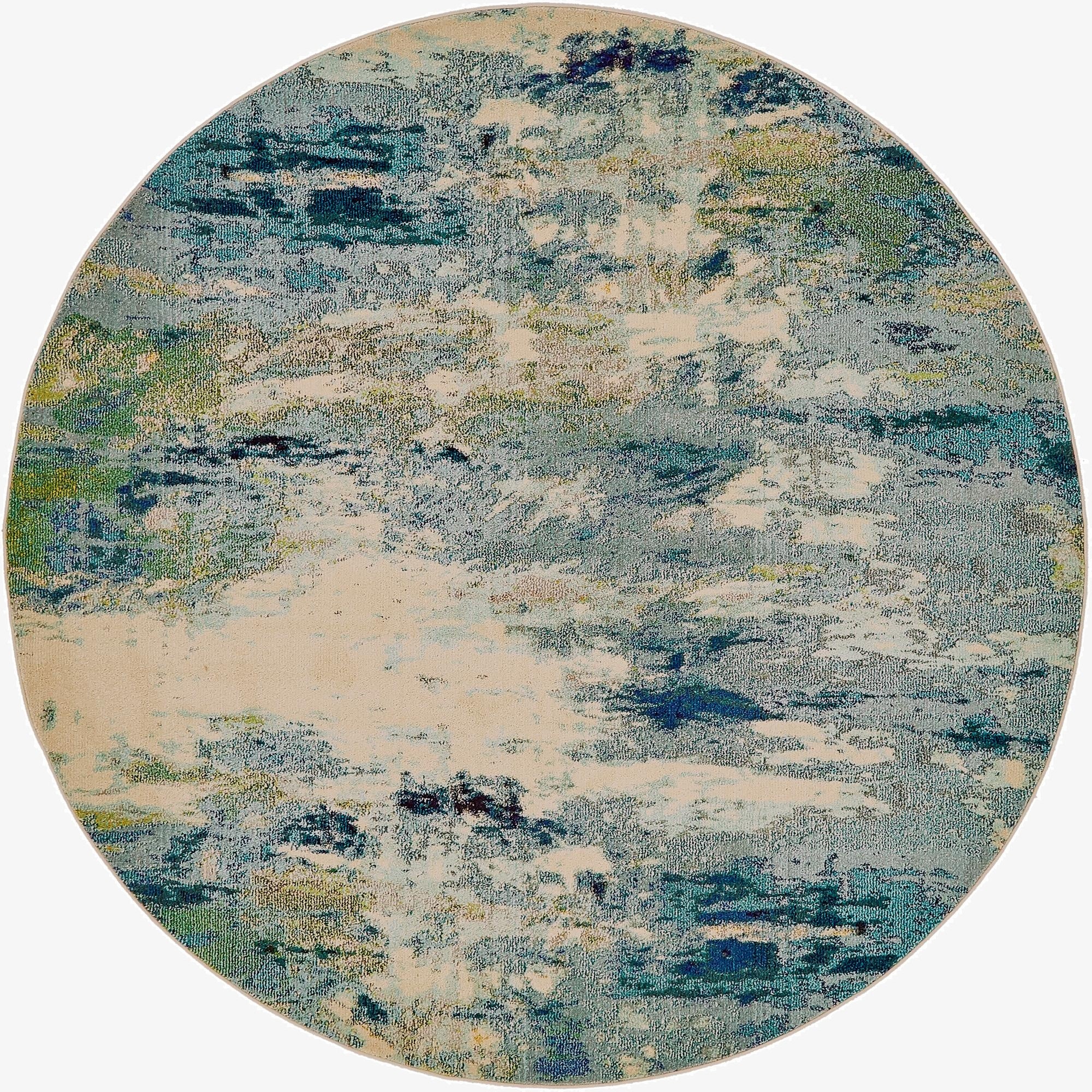  8' x 8'  Washable Theia Round Rug