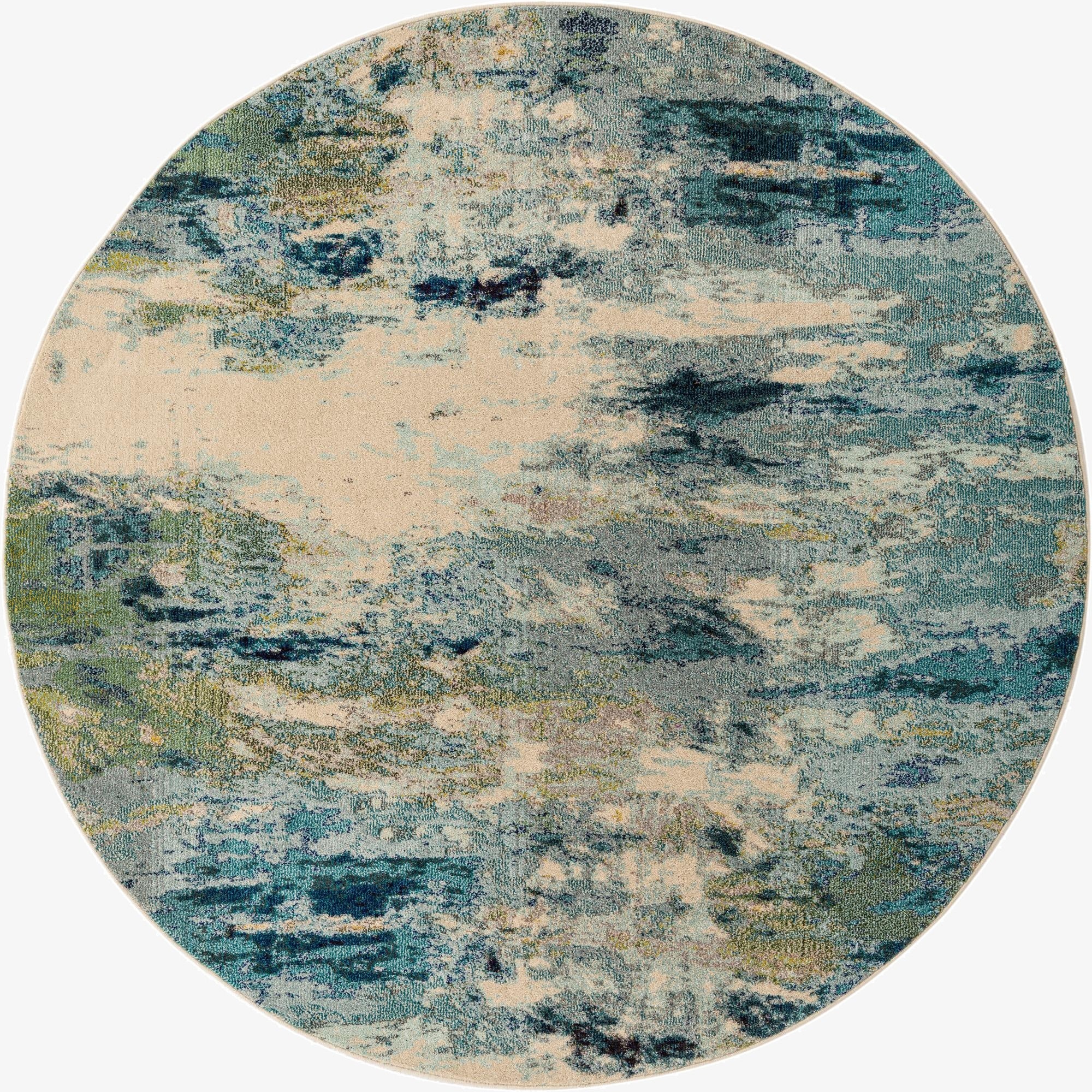  8' x 8'  Washable Theia Round Rug