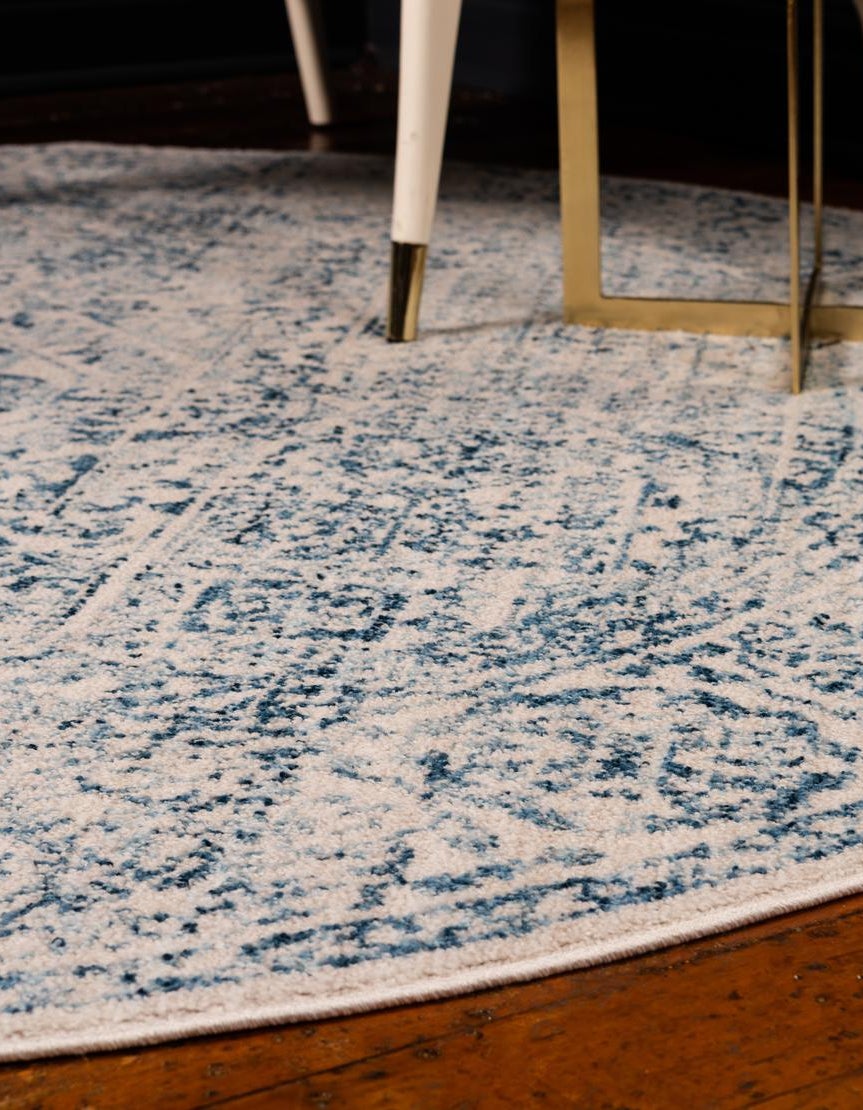 Light Blue 3' 3 x 3' 3 Williamsburg Round Rug | Rugs.com