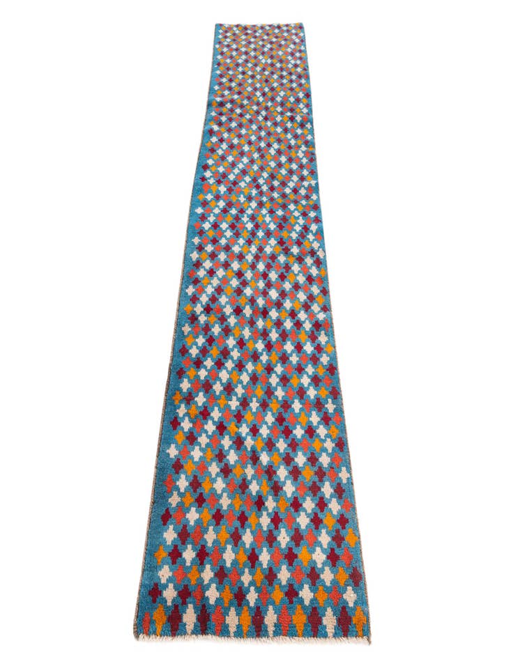 Detail image of  2' 6 x 9' 7  Hand Knotted Balouch Wool Runner Rug