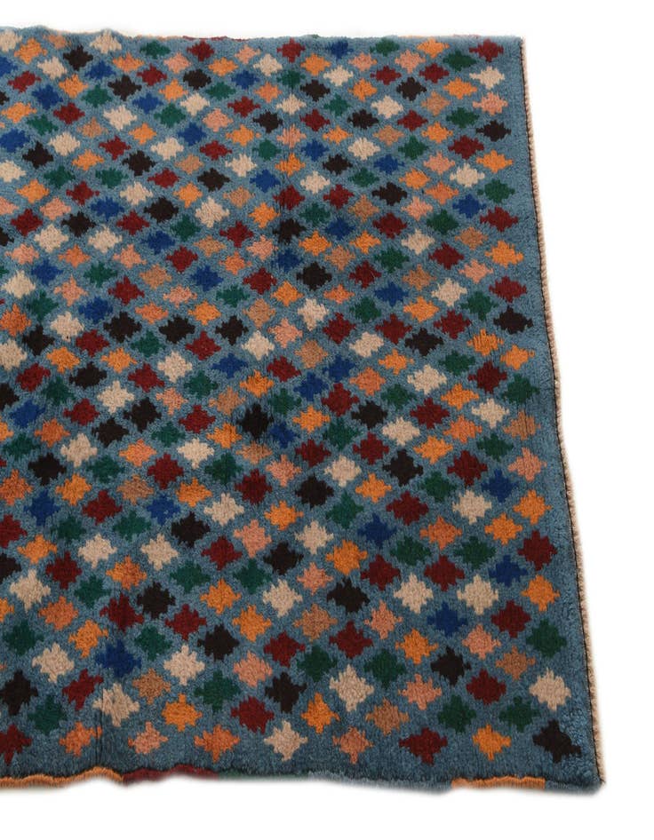 Detail image of  3' x 9' 7  Hand Knotted Balouch Wool Runner Rug