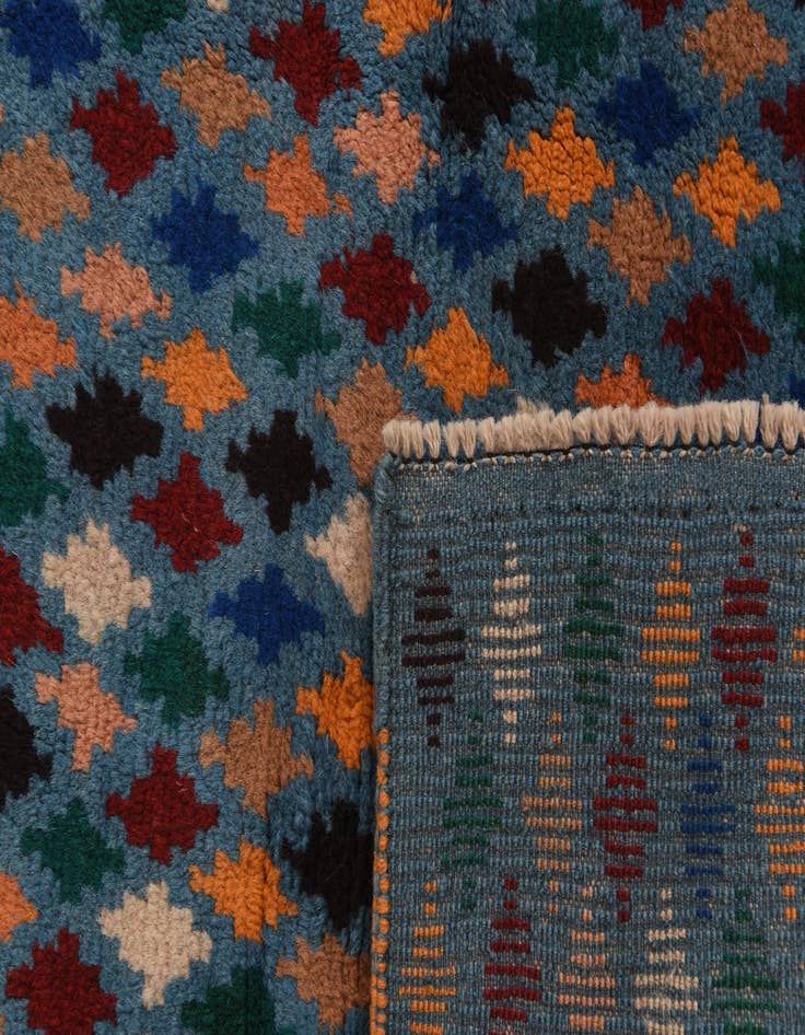 Detail image of  3' x 9' 7  Hand Knotted Balouch Wool Runner Rug