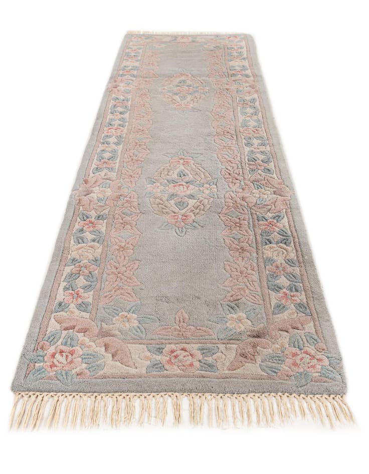 Detail image of  2' 5 x 8' 10  Hand Knotted Carved Pekin Wool Runner Rug