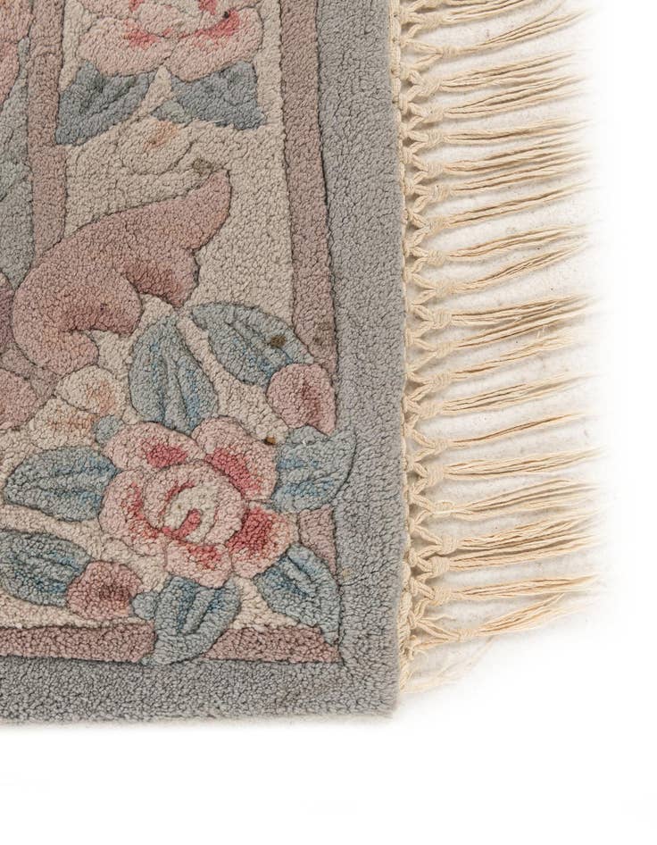 Detail image of  2' 5 x 8' 10  Hand Knotted Carved Pekin Wool Runner Rug