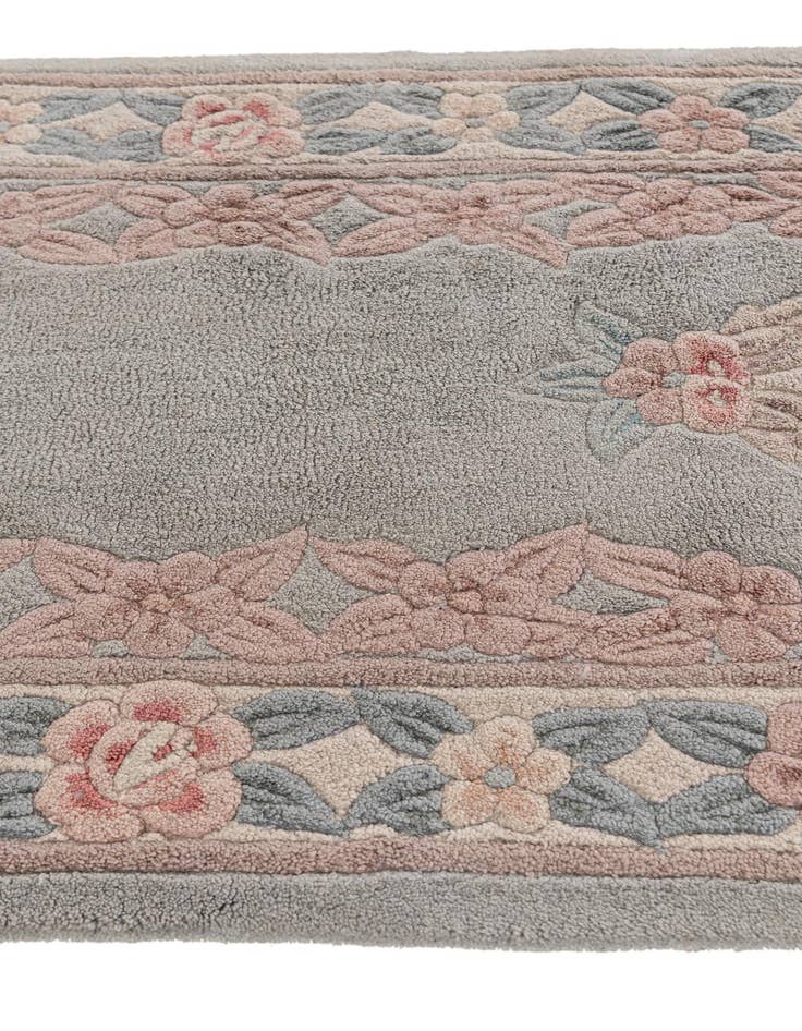 Detail image of  2' 5 x 8' 10  Hand Knotted Carved Pekin Wool Runner Rug