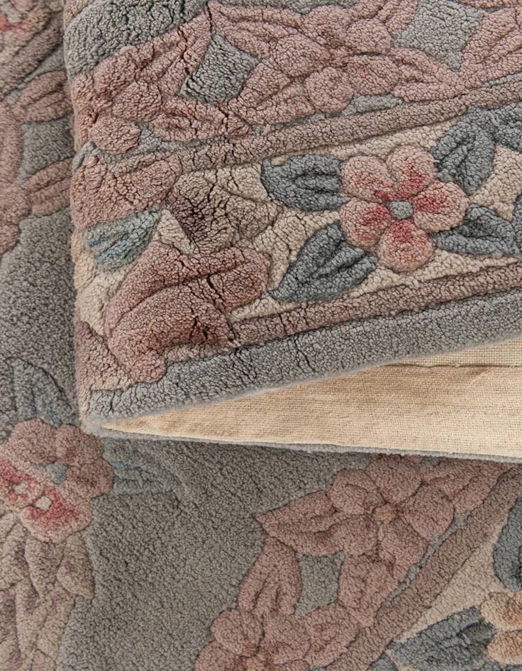 Detail image of  2' 5 x 8' 10  Hand Knotted Carved Pekin Wool Runner Rug