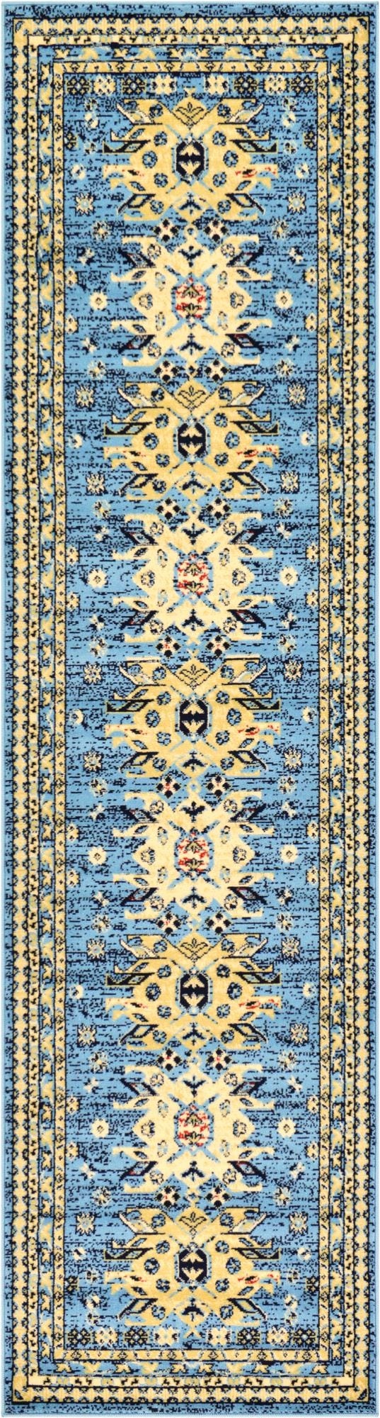 Light Blue 2' 7 x 10' Heris Runner Rug | Rugs.com