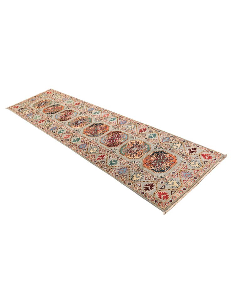 Detail image of  2' 8 x 10'  Hand Knotted Kazak Runner Rug