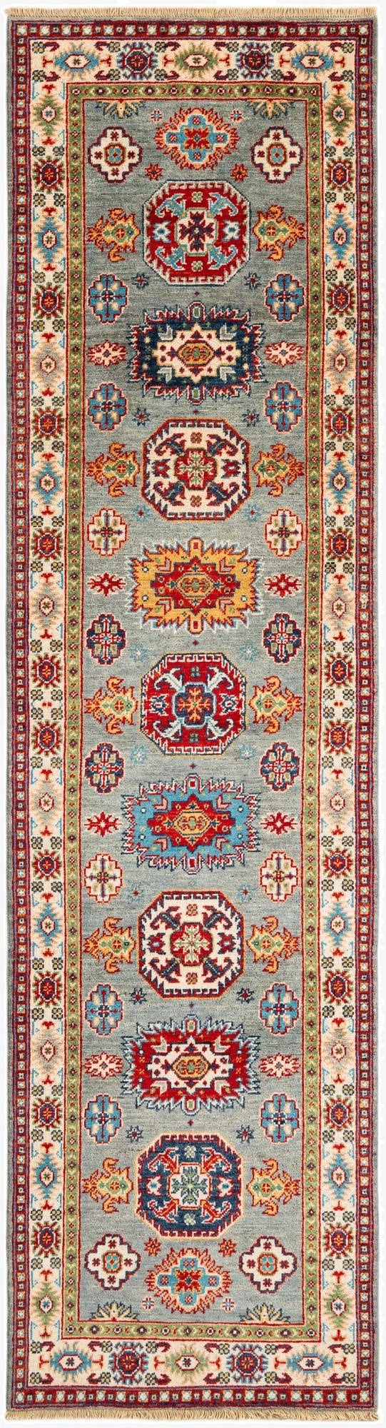  2' 9 x 9' 9  Hand Knotted Kazak Runner Rug
