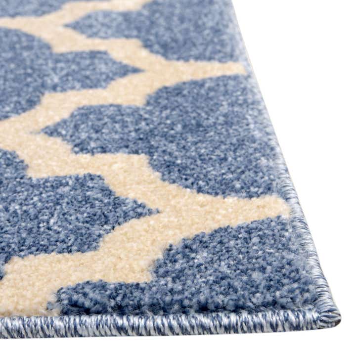 Light Blue 2' 7 x 10' Lattice Runner Rug | Rugs.com