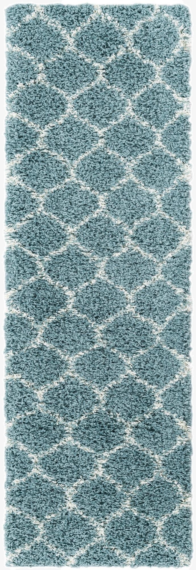  2' x 6' Lattice Shag Runner Rug