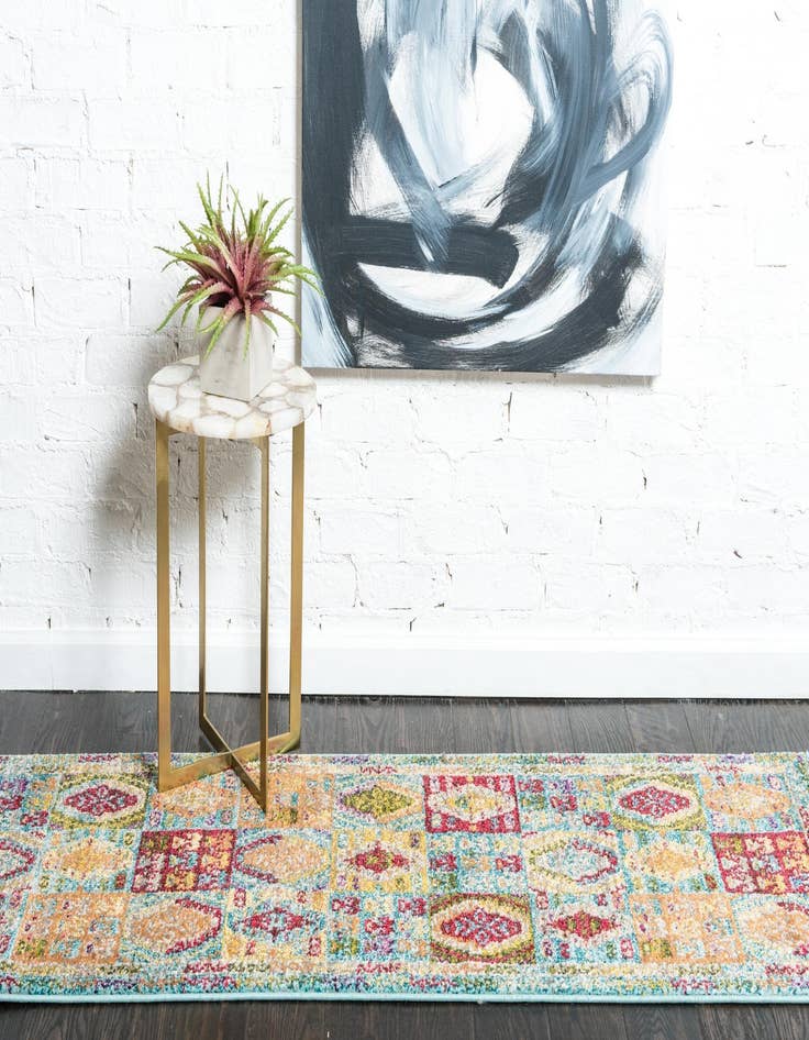 Detail image of  2' 2 x 6' 9  Washable Mesa Runner Rug